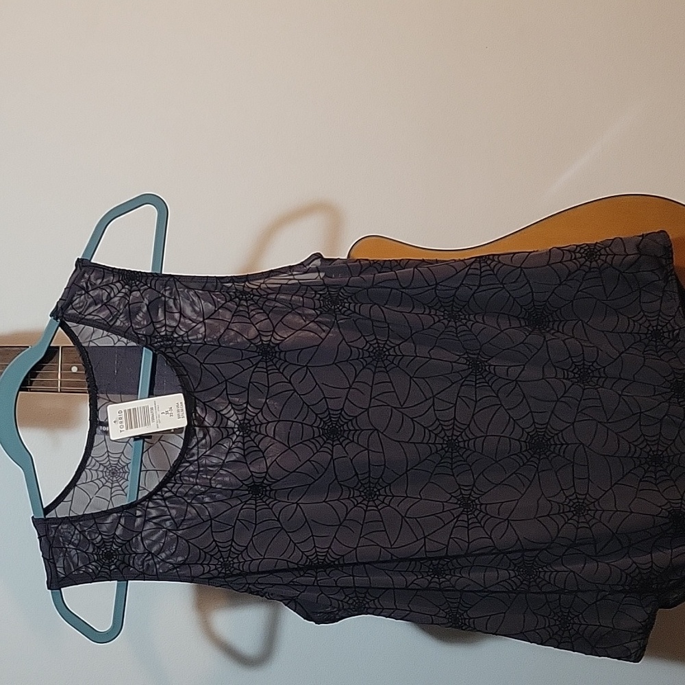 torrid Black Spiderweb Mesh Tank Top
